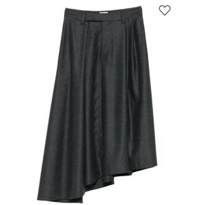 Brunello Cucinelli Black Asymmetric Handkerchief Hem Midi Skirt USA 6 Italy